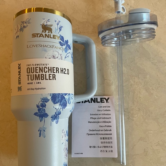 Stanley X LoveShackFancy Blue Floral Tumbler with Straw - Picture 2 of 6